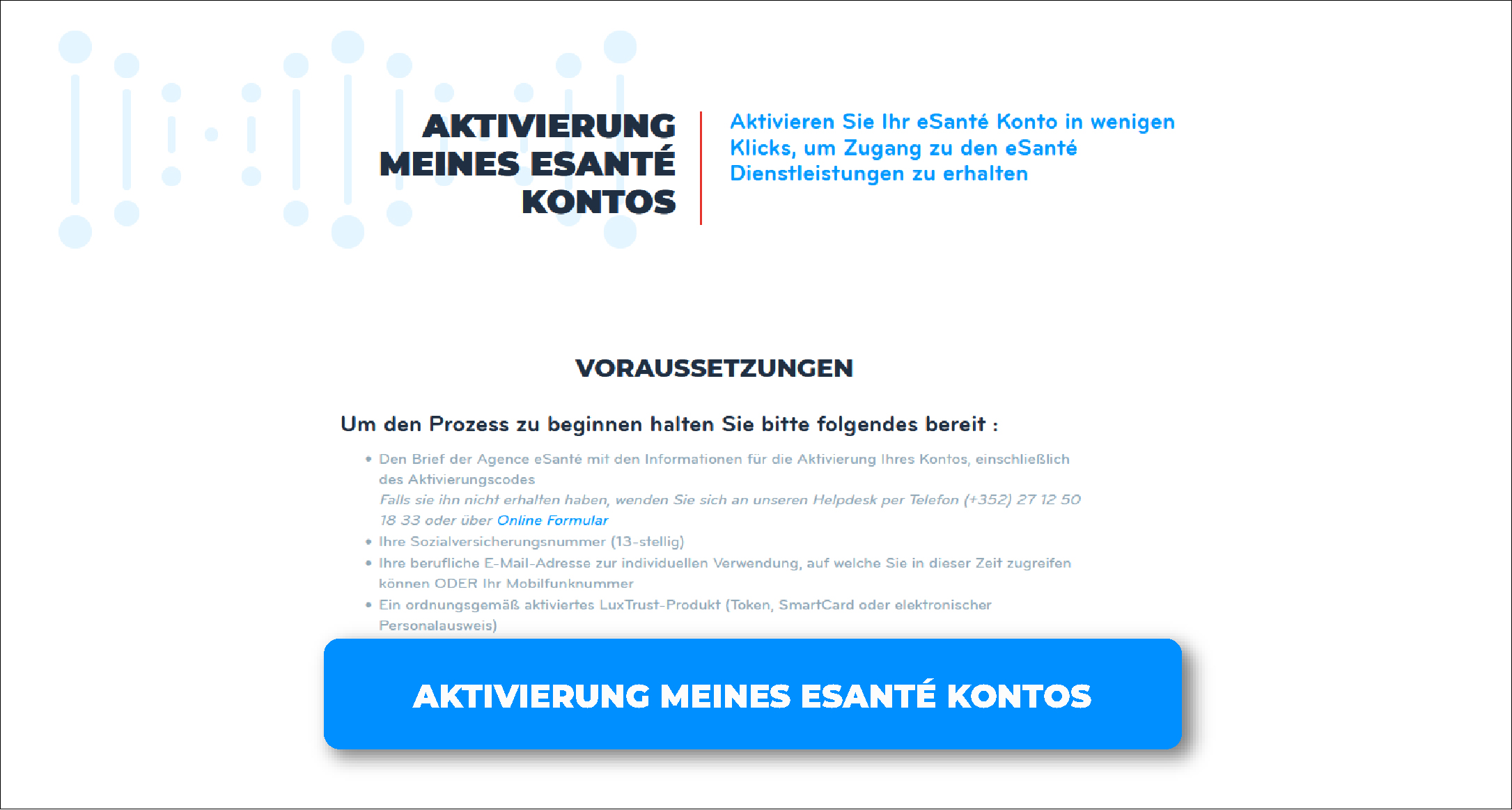Aktivierung meines eSanté Kontos