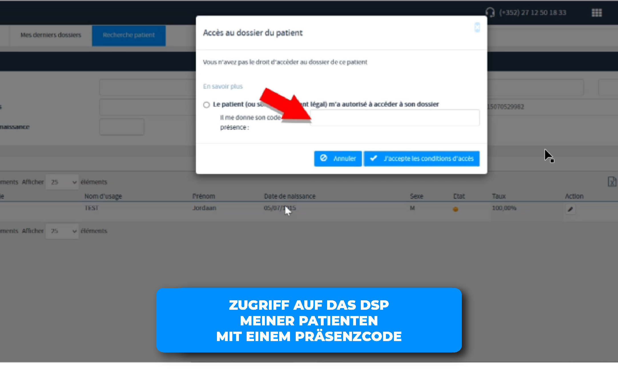 Zugriff aus das DSP meiner Patienten