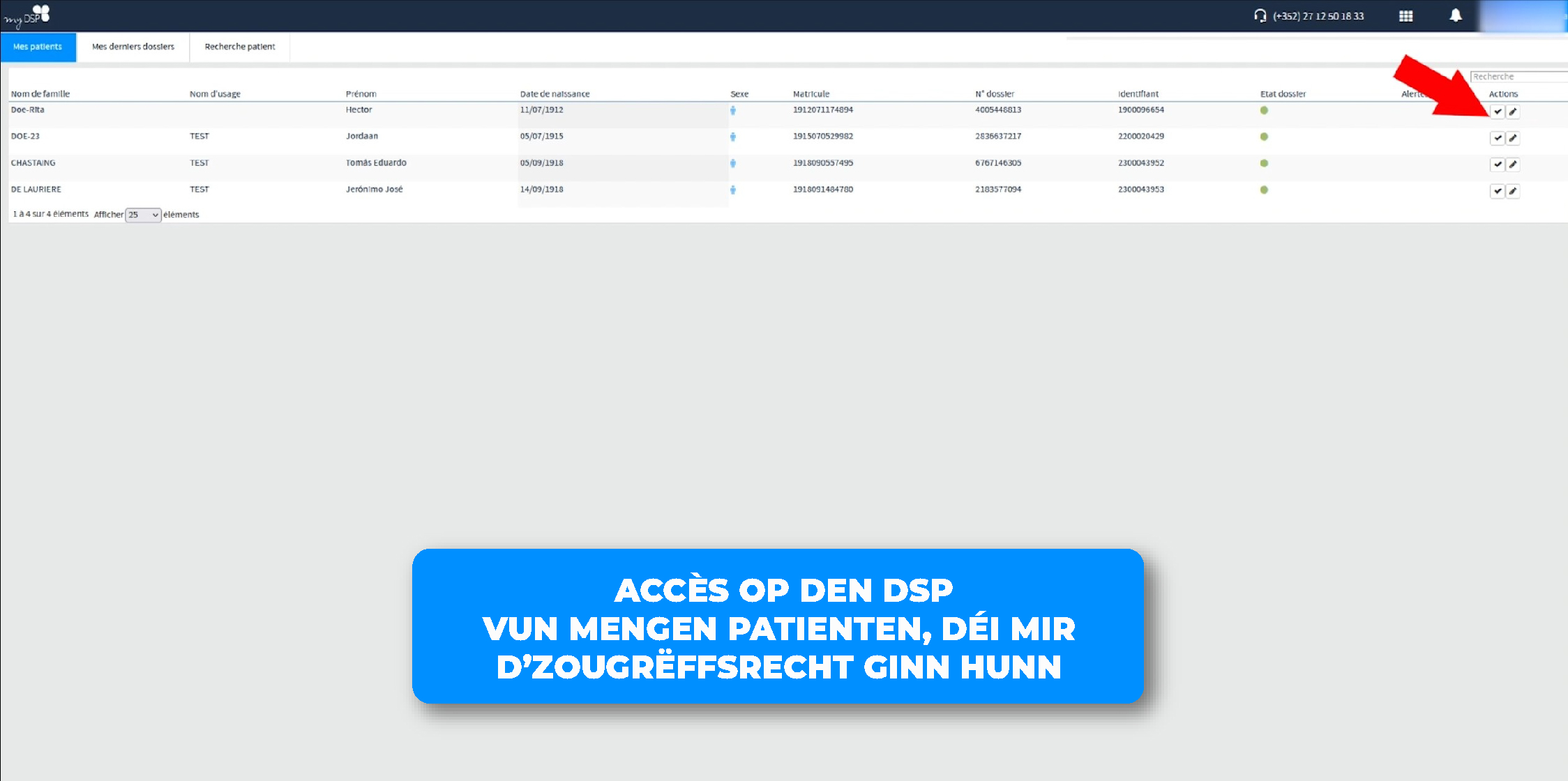 Espace vir Recherche vun engem Patient