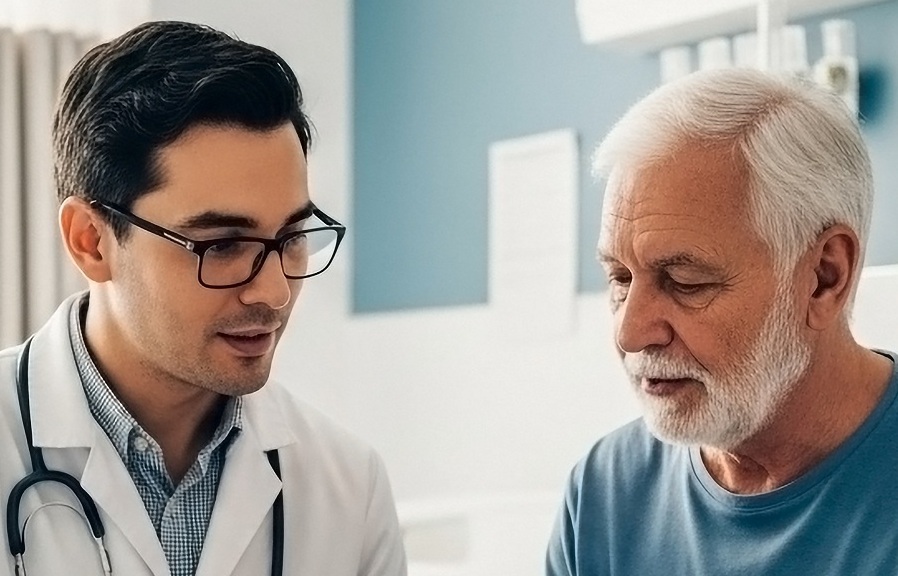 Médecin qui discute avec patient